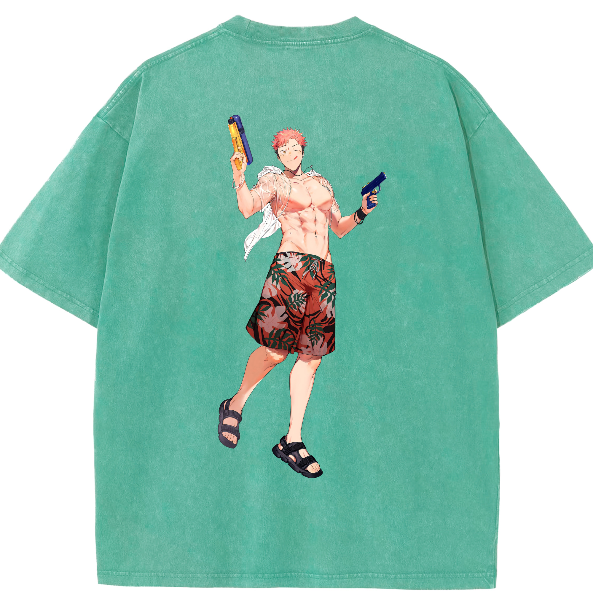 （画像用） 呪術廻戦 Jujutsu Kaisen 綿100% ヴィンテージ風 半袖Tシャツ（背面プリント）